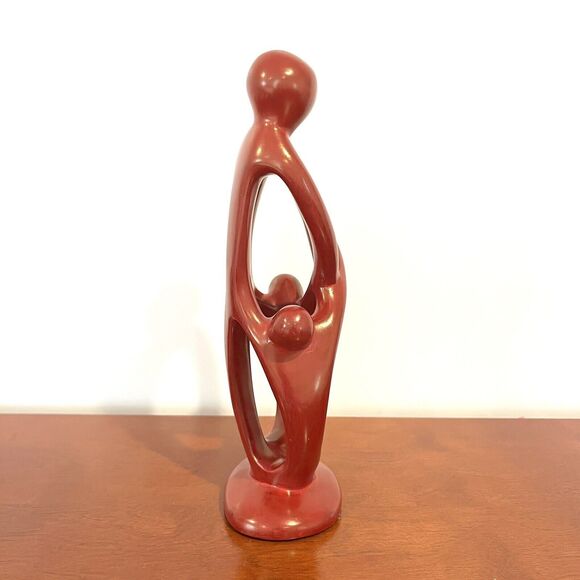 Handcrafted Figurine Art Sculpture Decor Family Of Four 10 in Tall - Picture 2 of 7